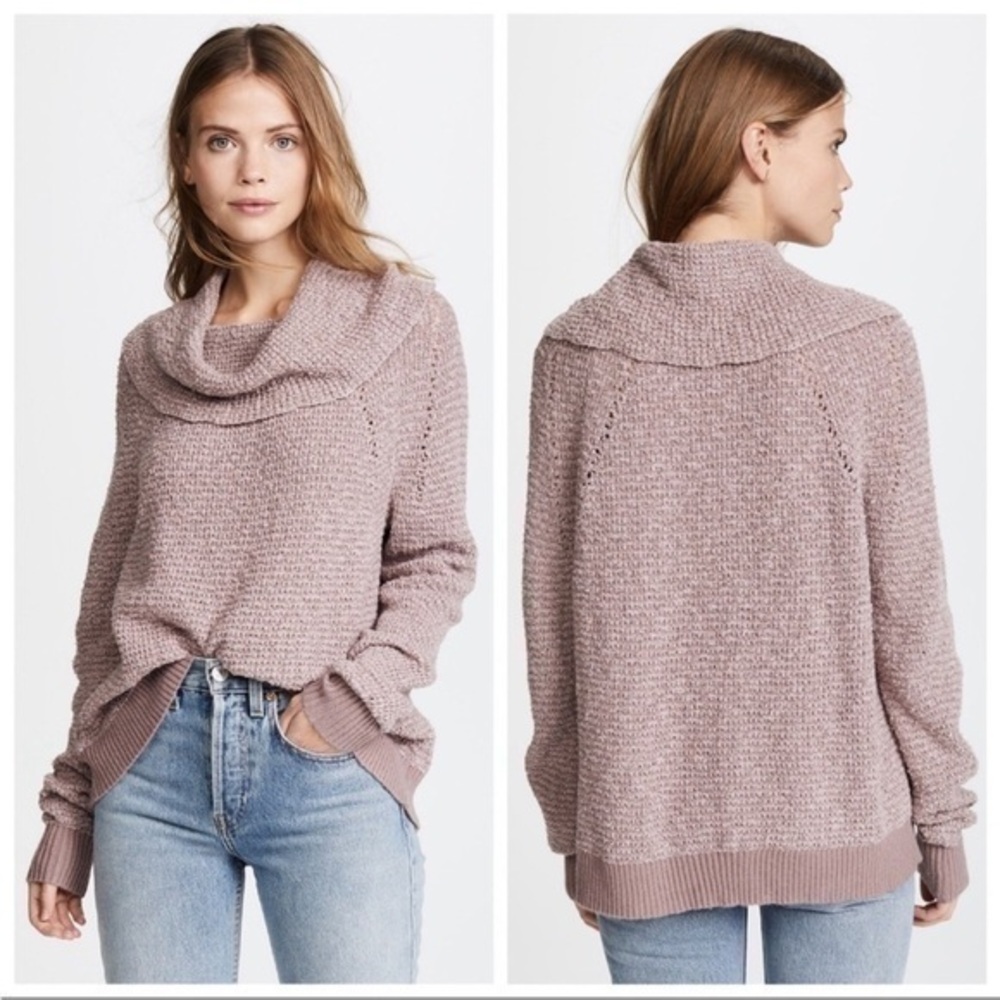 Free People By Your Side Sweater in Mauve